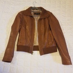 Women's Black Rivet Genuine Leather Jacket